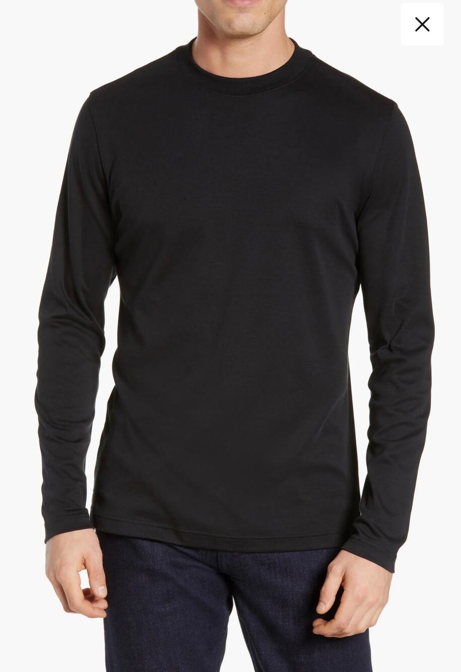 Robert Barakett Georgia LS High Crew Mens XL Black NWT Pima Cotton Layer